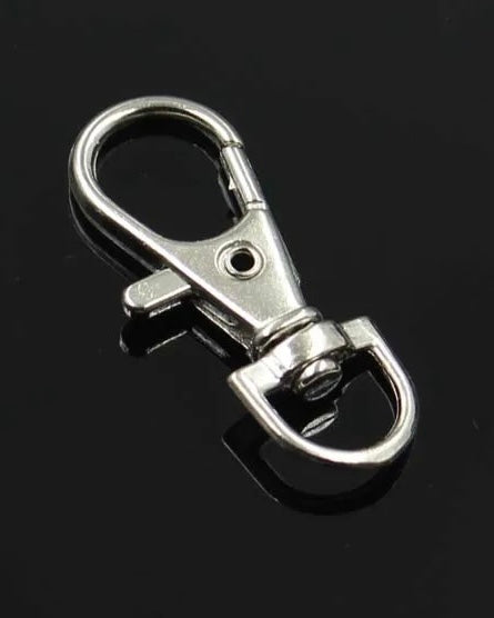 "Silver Swivel Lobster Clasps - Enhance Your DIY Keychain with Convenience and Style" (1pc)