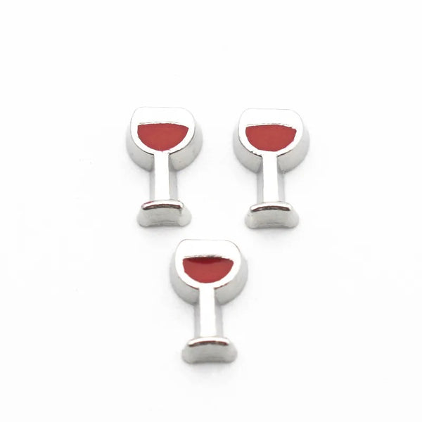 "Elegant Wine Glass Floating Charm - Toast to Memorable Moments"(1pc)