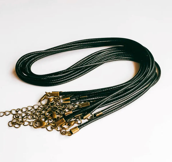 "Versatile Charmer" Leather Rope Necklace: Personalized Style at Its Best: Handcrafted Adjustable 2mm Leather Braided Rope Necklaces for Charms and Pendants" (1pc)