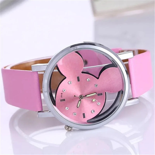 “Enchanting Cartoon-inspired Women's Quartz Watch: A Magical Timepiece Adorned with Crystals, Perfect for Gift-Giving!”(More Colors)