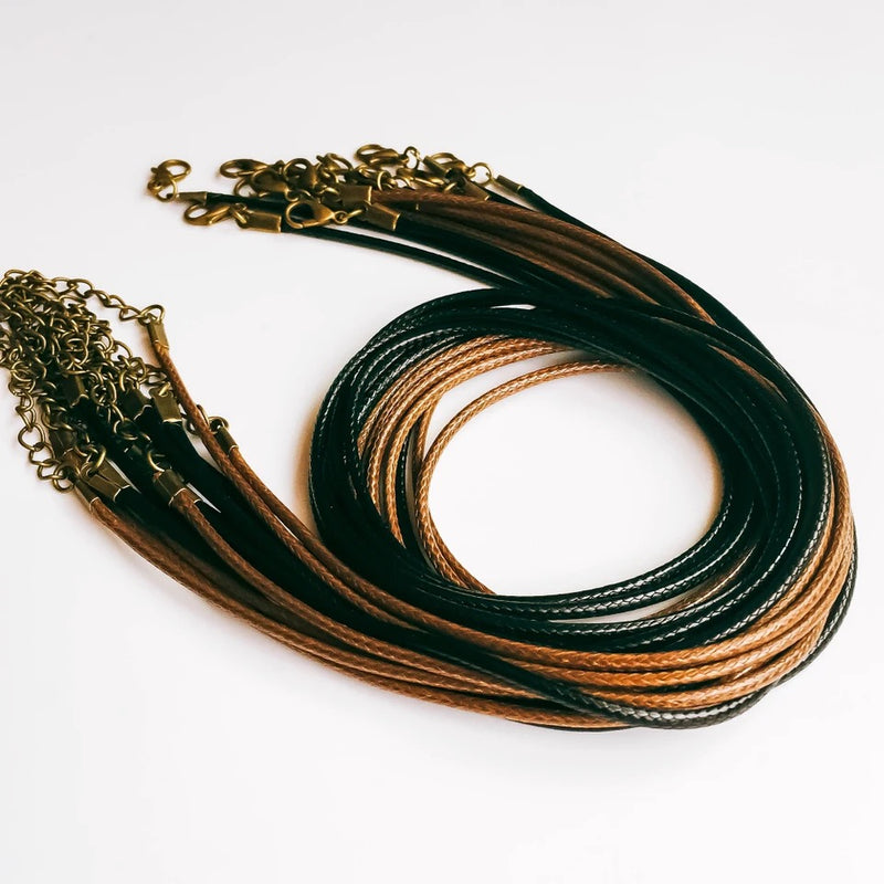 "Versatile Charmer" Leather Rope Necklace: Personalized Style at Its Best: Handcrafted Adjustable 2mm Leather Braided Rope Necklaces for Charms and Pendants" (1pc)