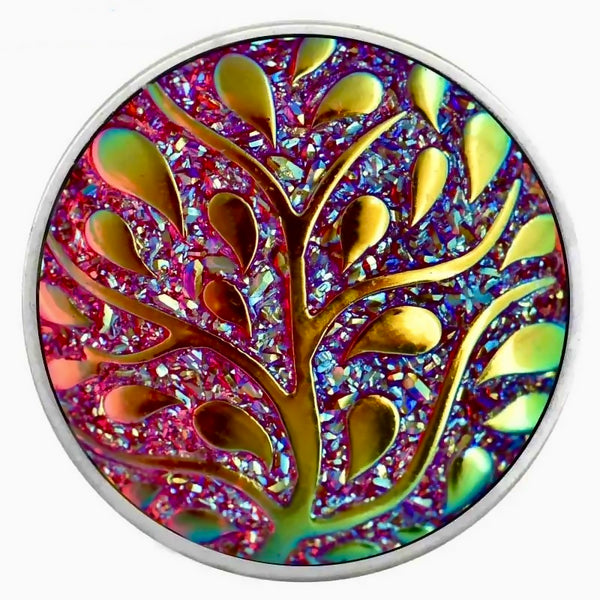 "Tree of Life Splendor: 18mm Snap Button Collection - Three Stunning Designs for Personalized Jewelry"