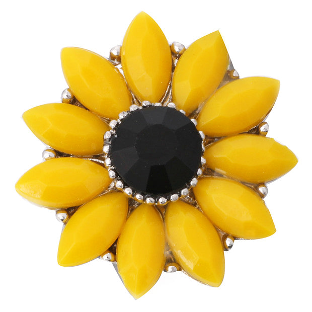 "Blooming Radiance: Sunflower Snap Button for Snap Button Jewelry"- 18MM