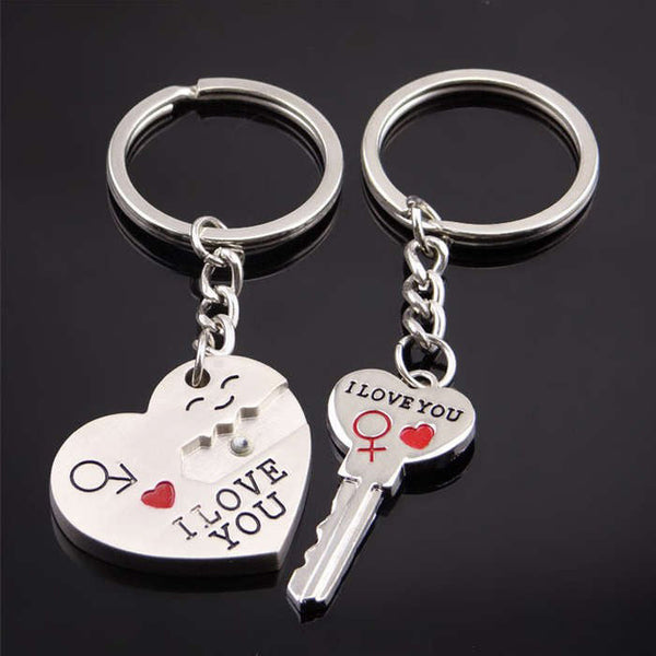 "Interlocking Heart and Heart Keychains - A Symbol of Endless Love"