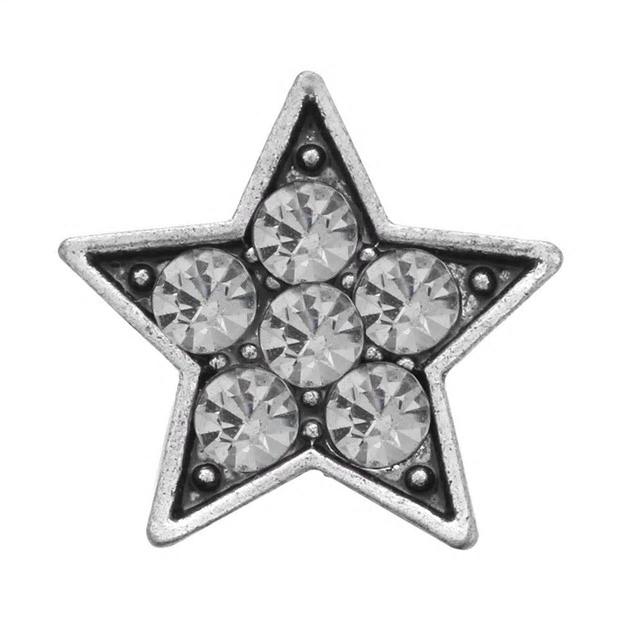 "Stellar Sparkle: 12mm Rhinestone Star Snap Button"- 12MM