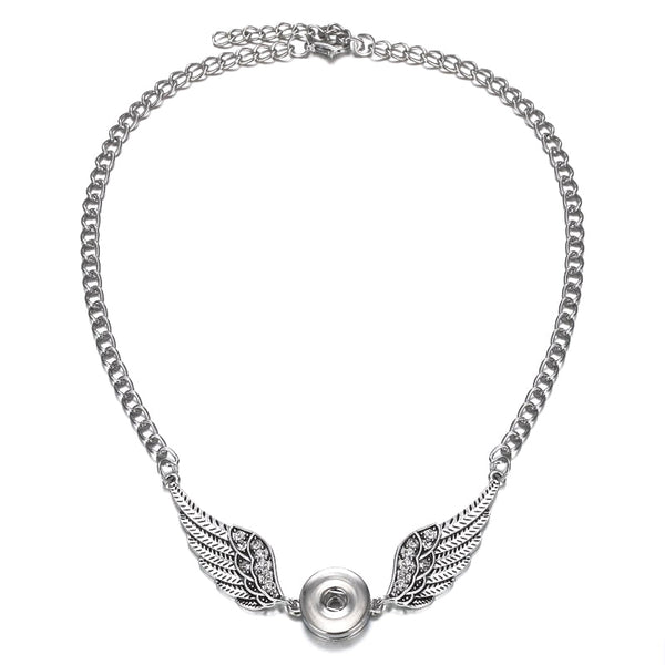 "Angel Wings Snap Button Necklace" 18MM (1pc)