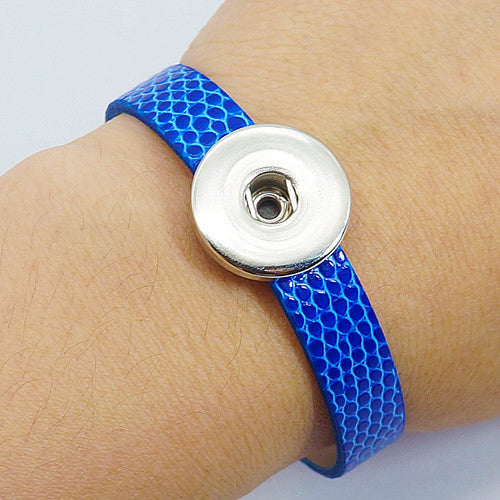 "Versatile Leather Snap Button Bracelet - Customize Your Style"(Multiple Colors and Styles)