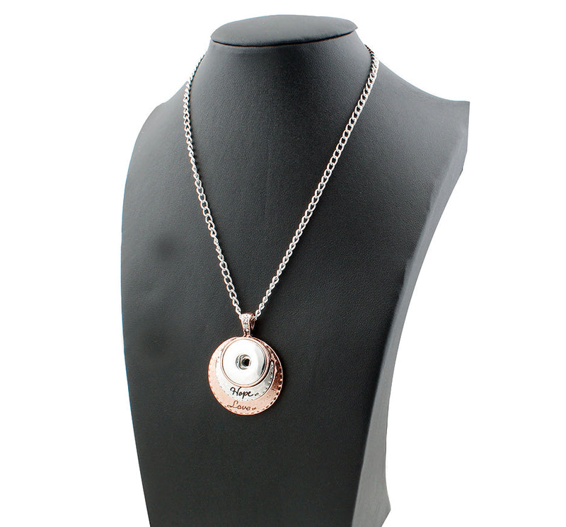 "Hope and Love Snap Button Necklace - Express Your Faith and Affection"(1pc)