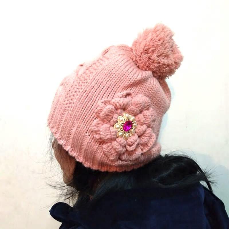Snap Button Wool Hat