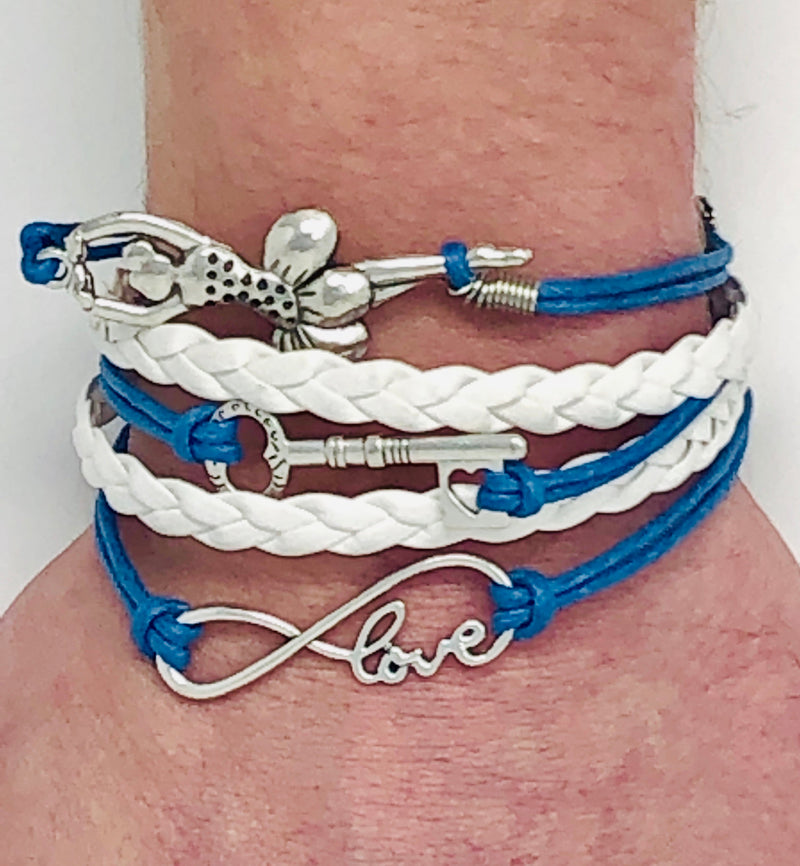 Blue/White Multi Layer Bracelet (Love)
