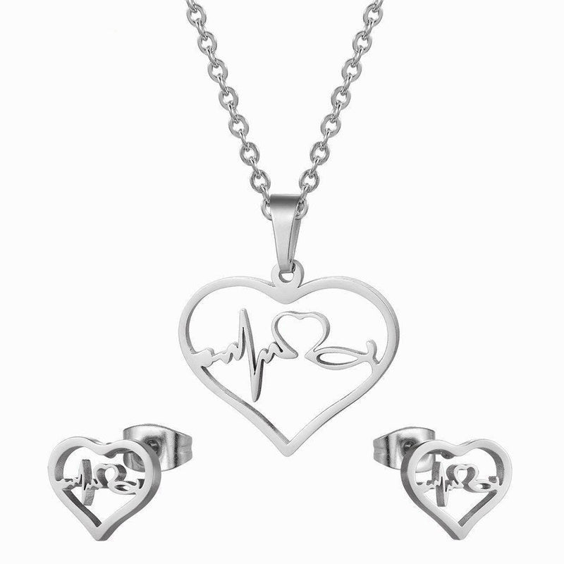 Heartbeat Christian Necklace/Earring set
