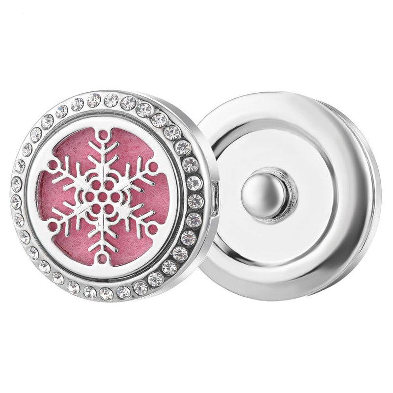 Snowflake Aromatherapy/Essential Oil Snap Button-Fits 18mm Snap Button