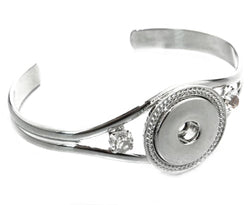 Silver Retro Snap Cuff Bracelet