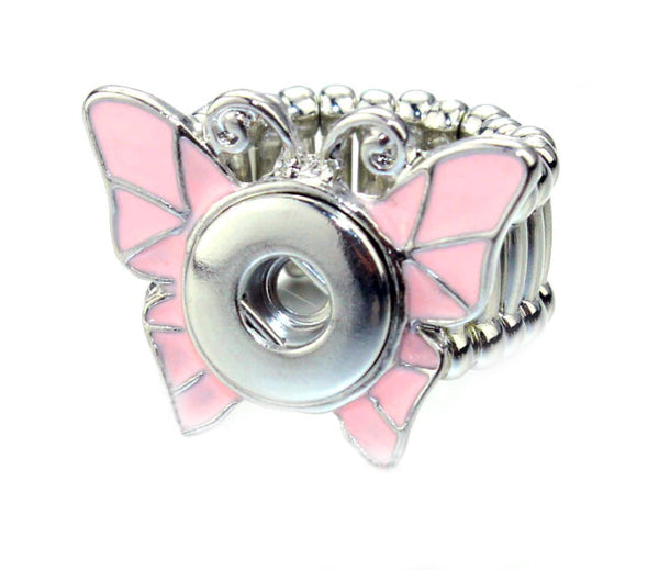 Snap Jewelry Ring Base Blank | Ginger Snaps Jewelry | Enamel Butterfly Snap On Button Jewellery For Snap On Charms