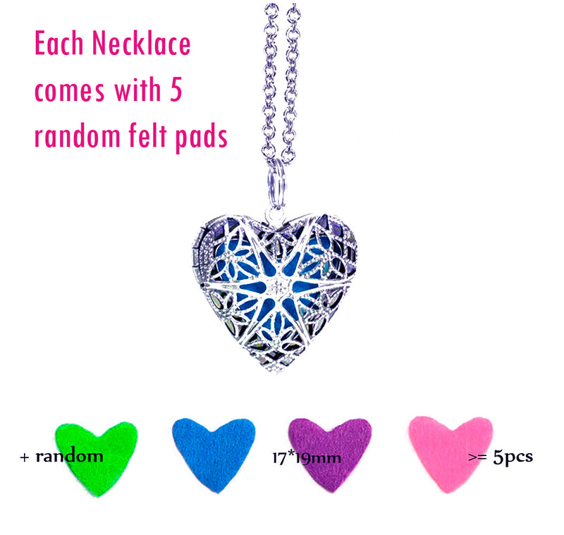 Sliver Heart Locket Essential Oil Aromatherapy Diffuser Necklace