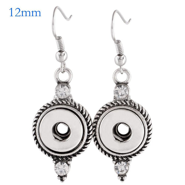 "Vintage Crystal Snap Button Earrings - 12mm Fit"