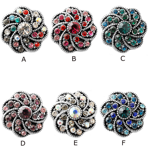 "Dazzling Kaleidoscope: 18mm Colorful Rhinestone Snap Button"- 18mm Snap Button