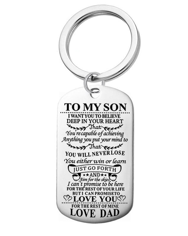 To My Son..Love Mom/To My Son..Love Dad - Inspirational Keychain