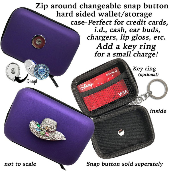 SNAP ZiP Wallet, Coin, Tech Storage Case - Customize With 18mm INTERCHANGABLE Buttons