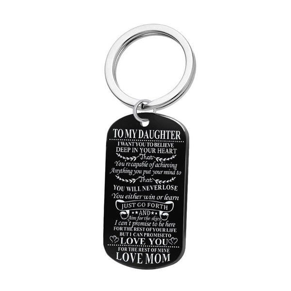 To My Daughter..Love Mom/To My Daughter..Love Dad - Inspirational Keychain