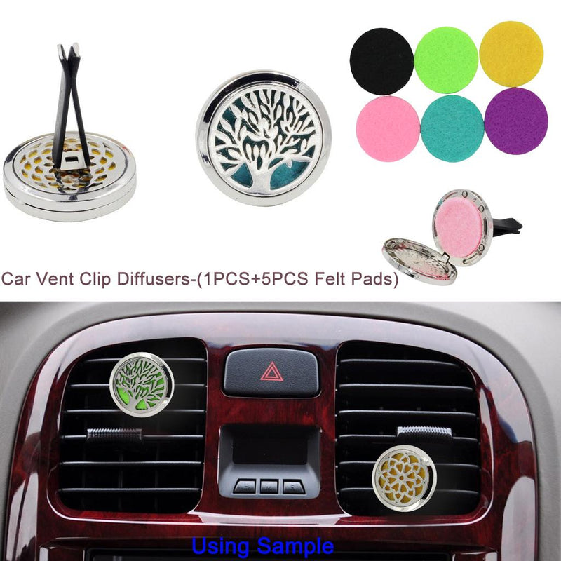 "Stainless Steel Essential Oil Car Diffuser with Cancer Ribbon and Inspirational Words"(1pc)