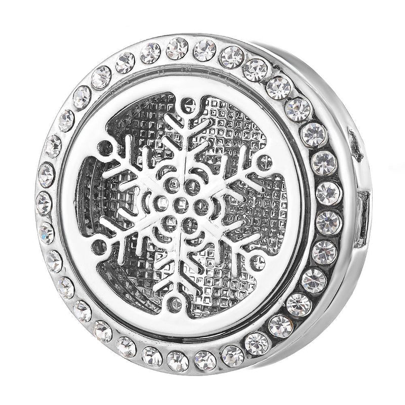 Snowflake Aromatherapy/Essential Oil Snap Button-Fits 18mm Snap Button