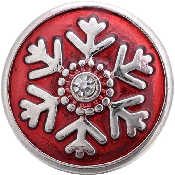 "Snowflake Splendor: Colorful Rhinestone Snap Button for Winter Magic" 18MM